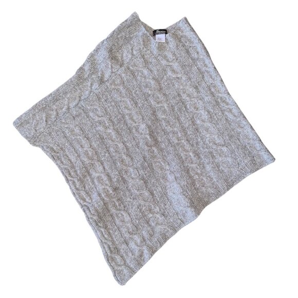 Iperico Sweaters - Iperico Cable Knit Alpaca/Wool Blend Poncho Made in Italy OS